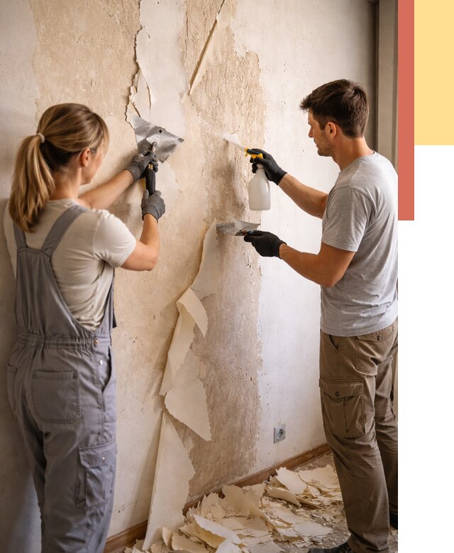 Снятие старых обоев в Удомле от 5454 руб. под ключ недорого | ОТДЕЛОЧНИК-Дмл