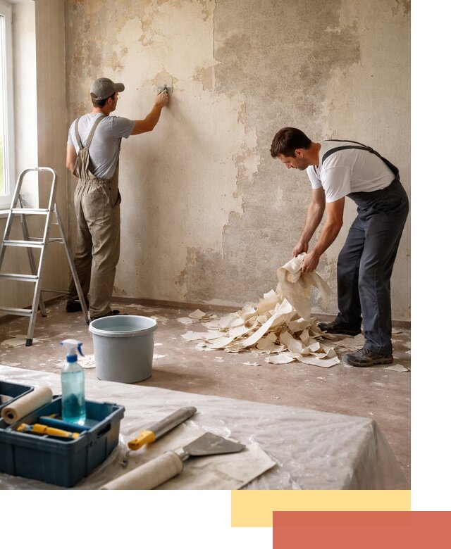 Снятие старых обоев в Удомле быстро и качественно