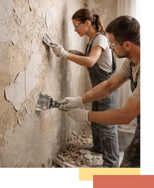 Снятие старой шпаклевки и подготовка поверхностей в Удомле