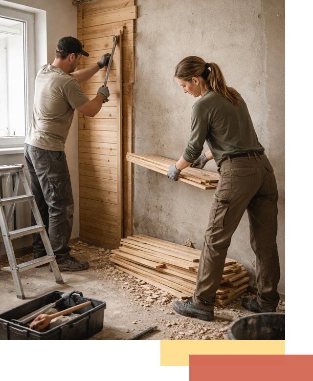 Демонтаж вагонки со стен в Удомле — профессиональный демонтаж