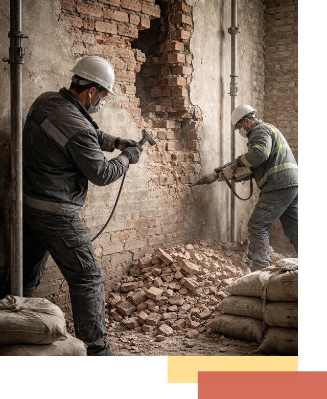 Демонтаж кирпичных стен в Удомле быстро и безопасно