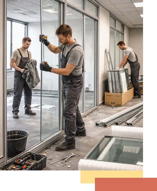 Демонтаж стеклянных перегородок в Удомле быстро и безопасно