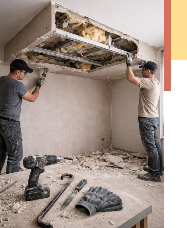 Демонтаж короба из гипсокартона в Удомле от 1579 руб. — быстро и недорого | ОТДЕЛОЧНИК-Дмл