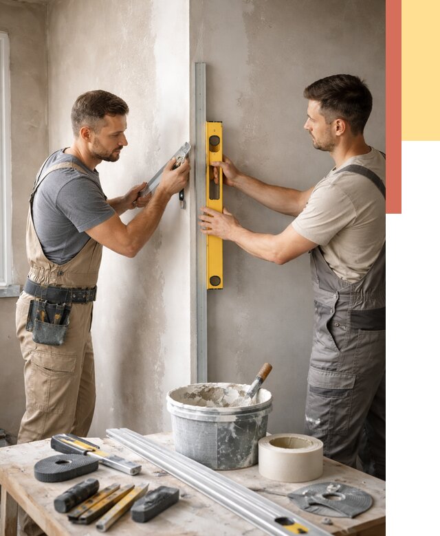 Выведение углов стен в Удомле от 1922 руб. быстро и недорого | ОТДЕЛОЧНИК-Дмл