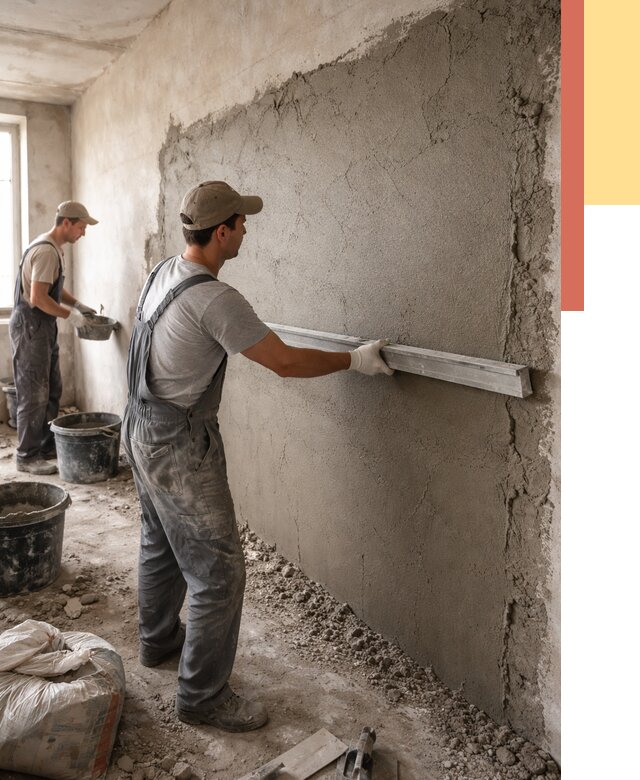 Цементная штукатурка стен в Удомле от 4675 руб/м2 — быстро и недорого | ОТДЕЛОЧНИК-Дмл