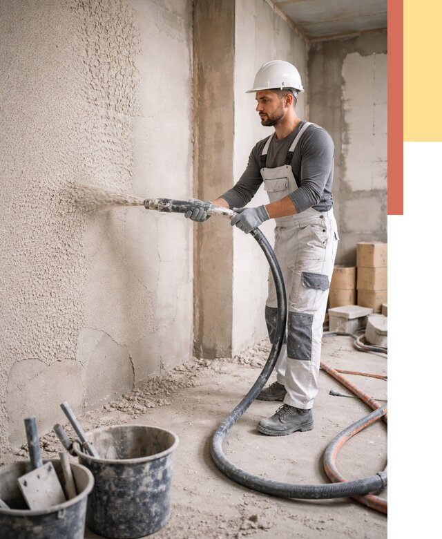 Машинная штукатурка стен в Удомле под ключ от 6753 руб./м2 | ОТДЕЛОЧНИК-Дмл