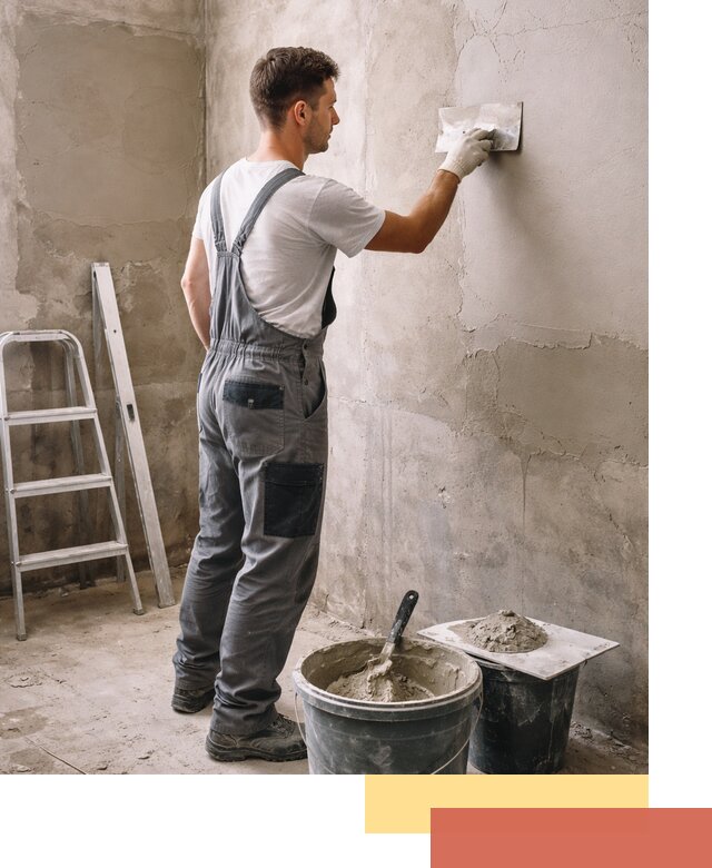 Штукатурка стен в ванной под ключ в Удомле