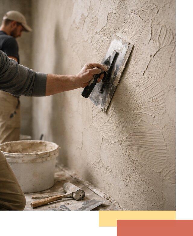 Фактурная штукатурка стен в Удомле — монтаж, отделка, реставрация