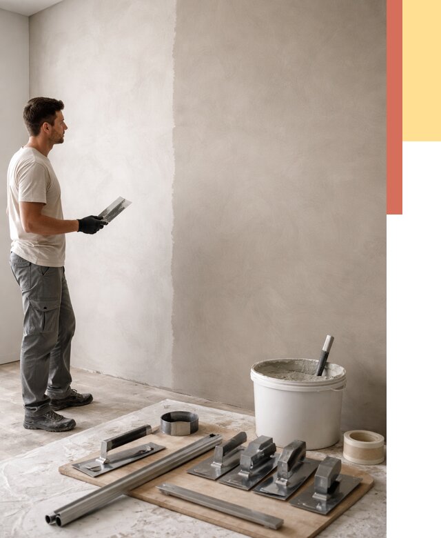 Нанесение микроцемента на стены в Удомле от 3324 руб./м2 под ключ | ОТДЕЛОЧНИК-Дмл