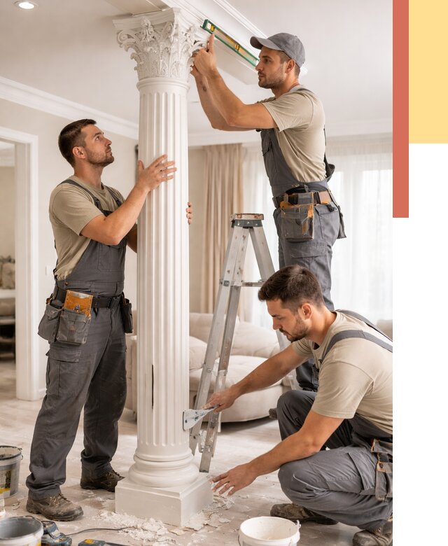 Установка декоративных колонн в Удомле от 12467 руб. под ключ | ОТДЕЛОЧНИК-Дмл