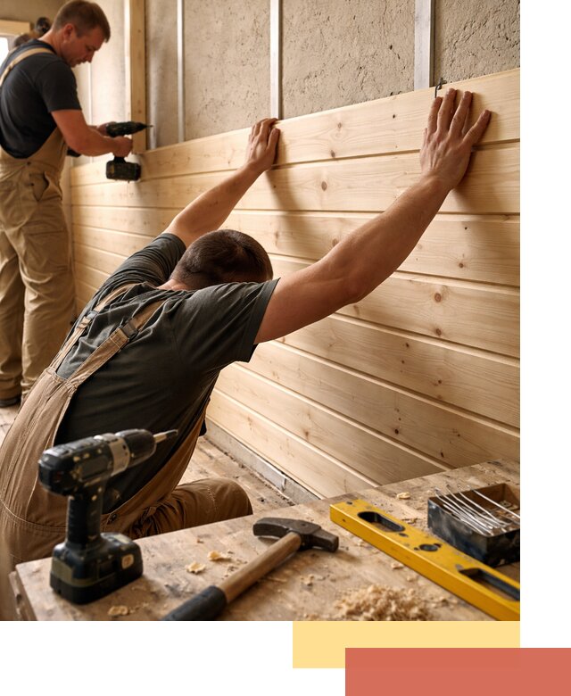 Монтаж деревянной вагонки на стены в Удомле быстро и качественно