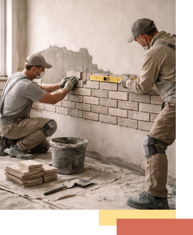 Монтаж декоративного кирпича профессионально в Удомле