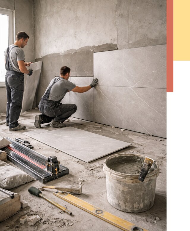 Облицовка стен керамогранитом в Удомле от 4363 руб./м² — услуги под ключ | ОТДЕЛОЧНИК-Дмл