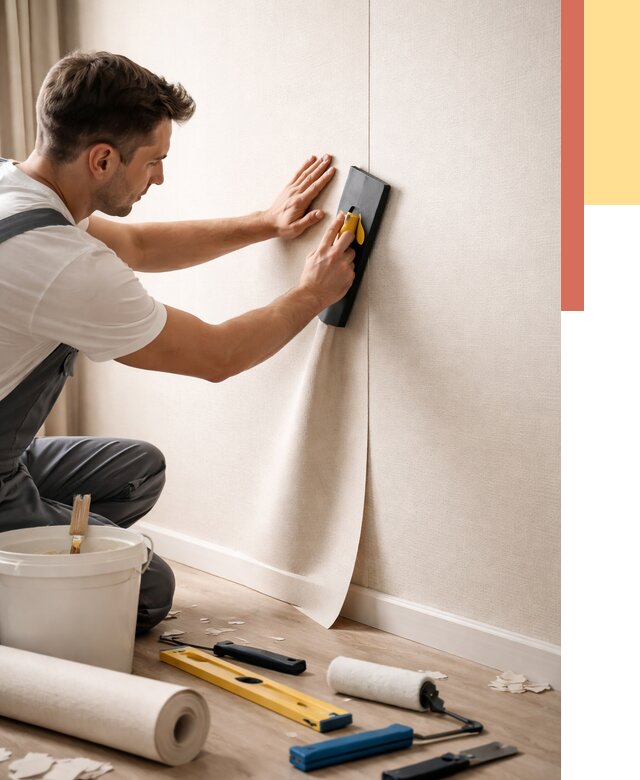 Поклейка виниловых обоев в Удомле от 4675 руб. | Быстро и недорого — ОТДЕЛОЧНИК-Дмл