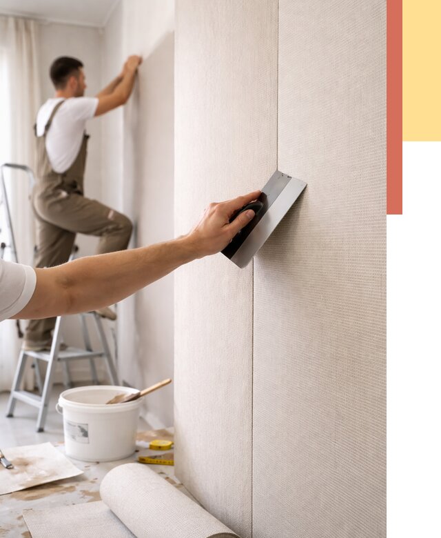 Поклейка текстильных обоев в Удомле от 4675 руб. под ключ | ОТДЕЛОЧНИК-Дмл