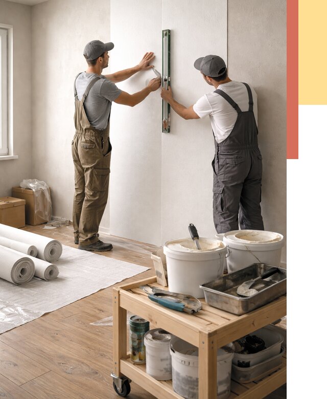 Поклейка стеклообоев в Удомле от 6753 руб. за м2 — быстро и недорого | ОТДЕЛОЧНИК-Дмл