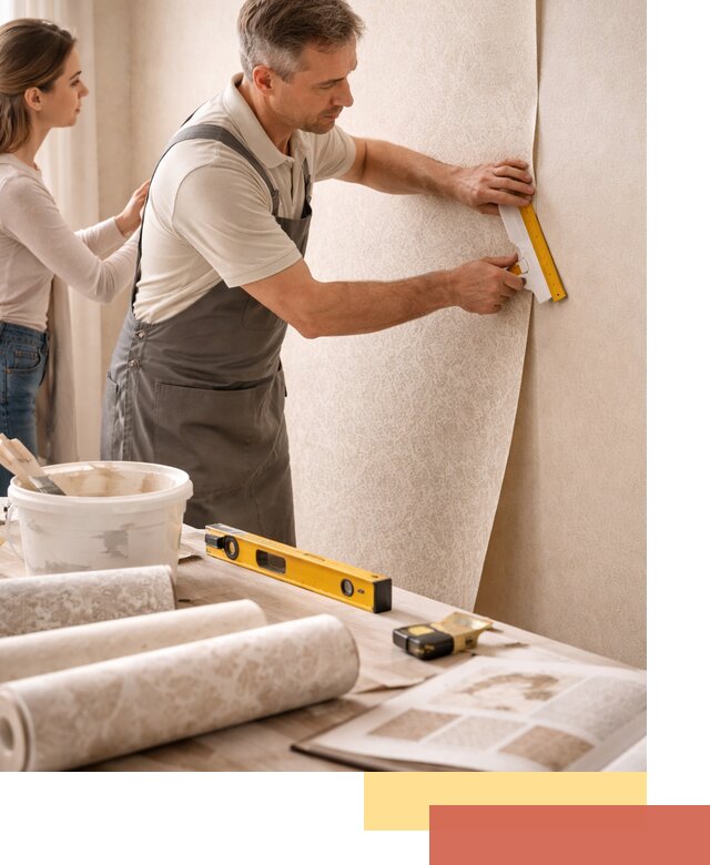 Поклейка обоев с подбором рисунка в Удомле