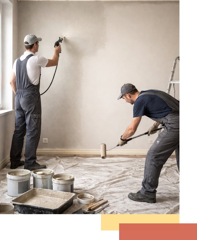 Покраска стен моющейся краской и защита поверхностей в Удомле