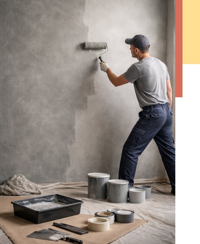 Покраска стен под бетон в Удомле от 675 руб. за м2 — быстро и недорого | ОТДЕЛОЧНИК-Дмл