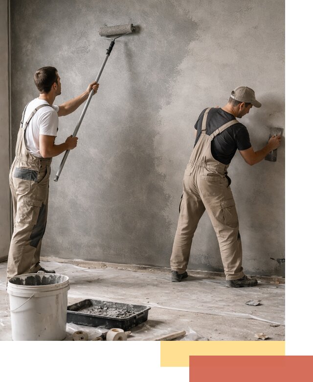 Покраска стен под бетон в Удомле профессионально и недорого