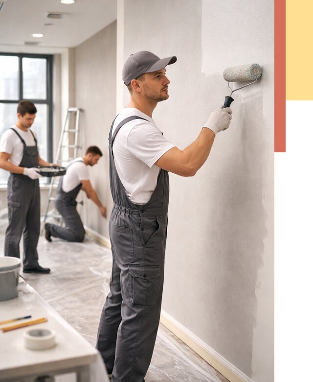 Покраска стен в офисе в Удомле от 8831 руб. — быстро и недорого | ОТДЕЛОЧНИК-Дмл