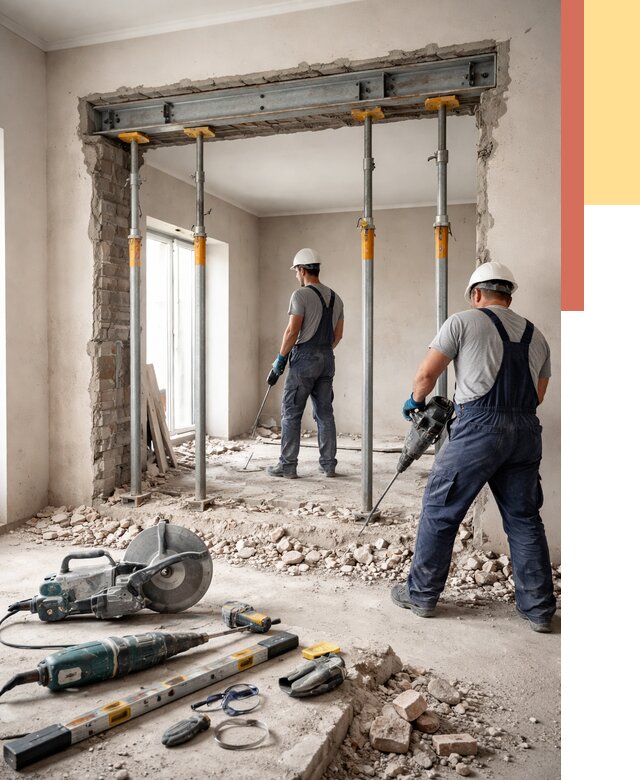 Прорезка проема в стене в Удомле от 4675 руб. — быстро и недорого | ОТДЕЛОЧНИК-Дмл