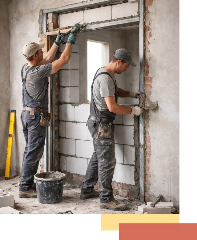 Закладка дверного проема под ключ в Удомле: демонтаж, монтаж, отделка