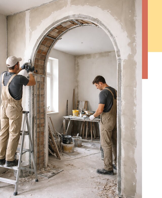 Устройство арочного проема в Удомле от 9870 руб. под ключ — быстро и недорого | ОТДЕЛОЧНИК-Дмл