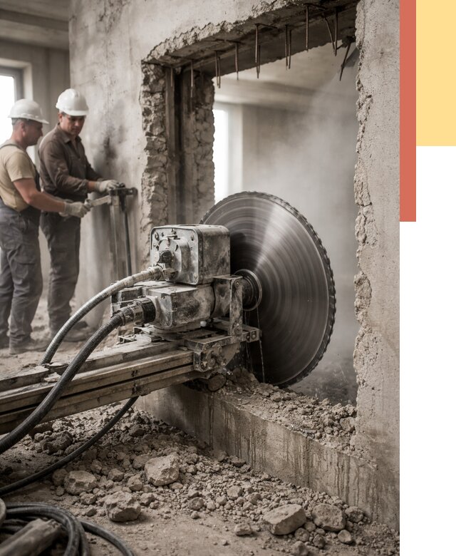 Алмазная резка проемов в Удомле от 4675 руб. быстро и недорого | ОТДЕЛОЧНИК-Дмл