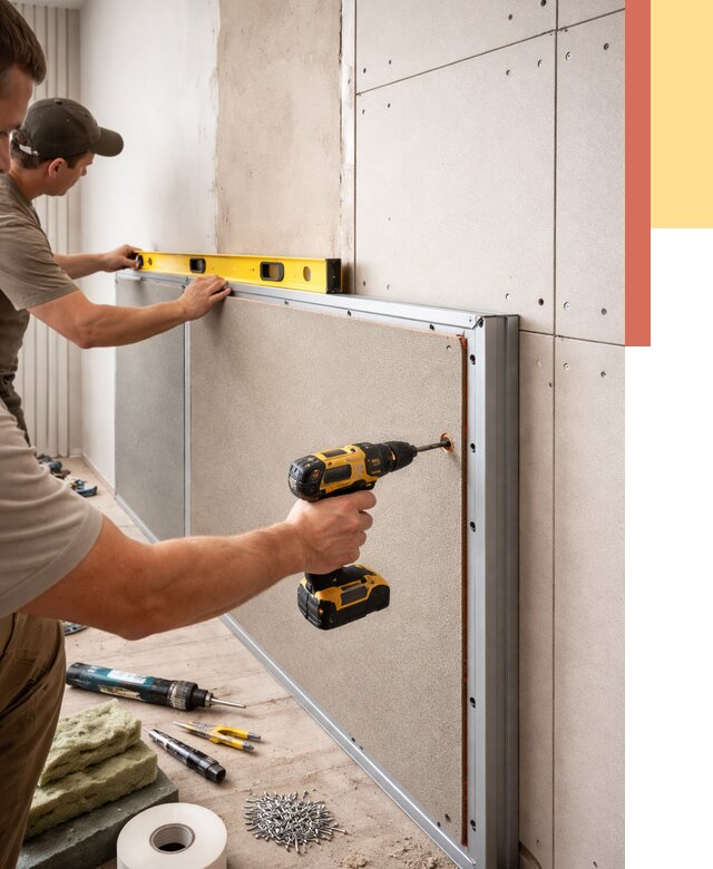 Шумоизоляция стен панелями ЗИПС в Удомле от 2286 руб./м² под ключ | ОТДЕЛОЧНИК-Дмл