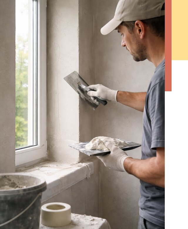 Штукатурка откосов в Удомле от 4675 руб/м² — услуги и выравнивание под ключ | ОТДЕЛОЧНИК-Дмл