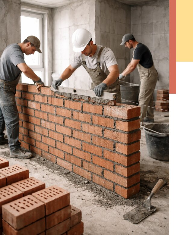 Кладка перегородок из кирпича в Удомле от 3636 руб. за м² | ОТДЕЛОЧНИК-Дмл