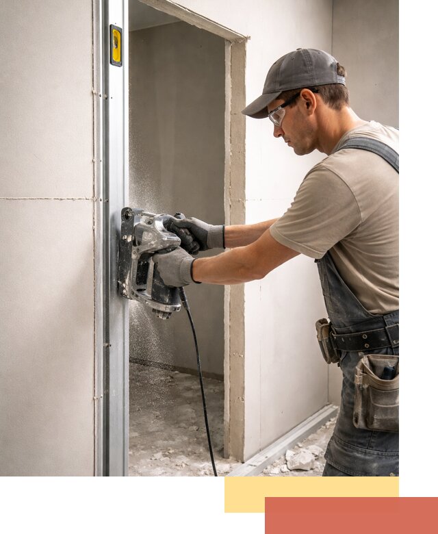 Устройство дверного проема в перегородке в Удомле