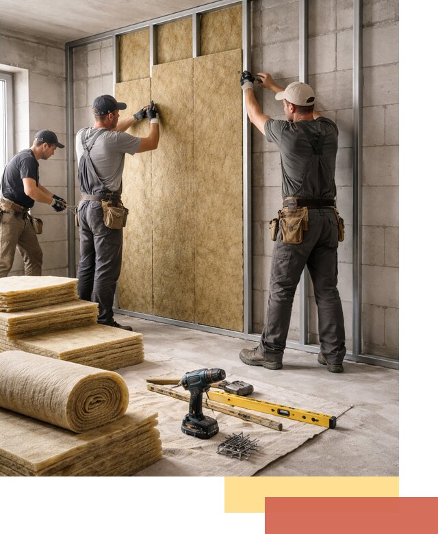 Шумоизоляция перегородок из блоков в Удомле — монтаж и защита шумоизоляцией