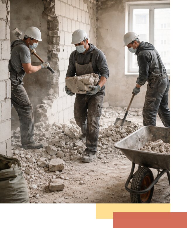 Демонтаж блочных перегородок в Удомле быстро и аккуратно