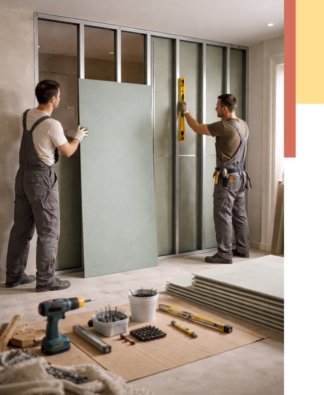 Перегородка из влагостойкого гипсокартона в Удомле от 4987 руб. — монтаж под ключ | ОТДЕЛОЧНИК-Дмл