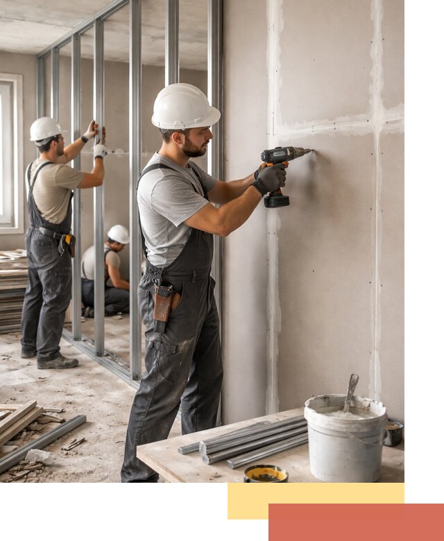 Перегородки из огнестойкого гипсокартона в Удомле под ключ