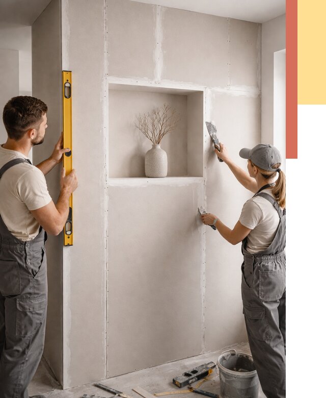 Перегородка из гипсокартона с нишей в Удомле от 3376 руб. под ключ | ОТДЕЛОЧНИК-Дмл