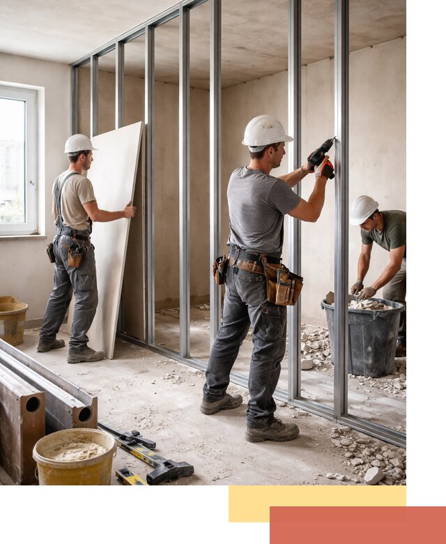 Перенос гипсокартонной перегородки в Удомле профессионально и быстро