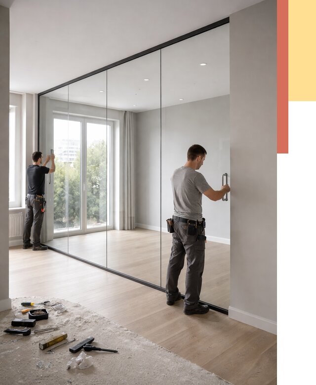 Изготовление стеклянных перегородок в Удомле от 12830 руб. под ключ | ОТДЕЛОЧНИК-Дмл