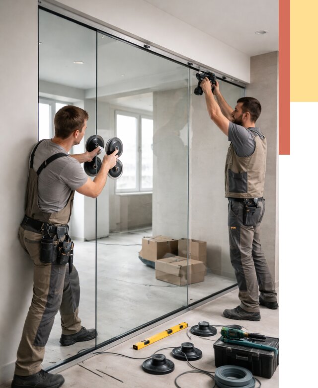 Монтаж стеклянных перегородок в Удомле от 6753 руб. | ОТДЕЛОЧНИК-Дмл