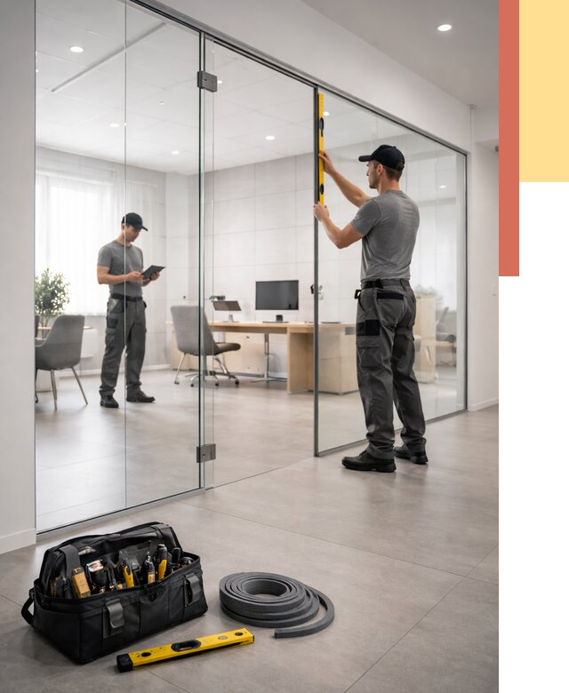 Цельностеклянные перегородки под ключ в Удомле от 9870 руб. — монтаж и цены | ОТДЕЛОЧНИК-Дмл