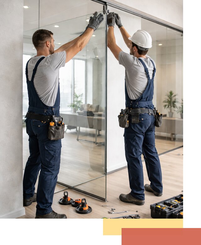 Безрамные стеклянные перегородки под ключ в Удомле