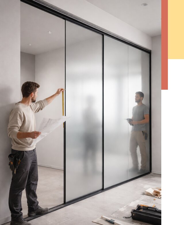 Матовые стеклянные перегородки в Удомле от 8831 руб. — монтаж и установка | ОТДЕЛОЧНИК-Дмл