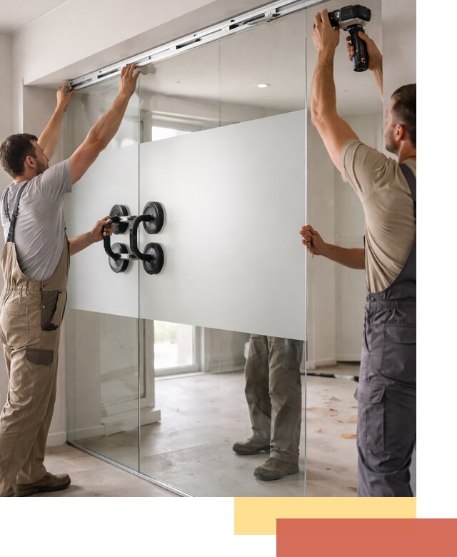 Матовые стеклянные перегородки под ключ в Удомле