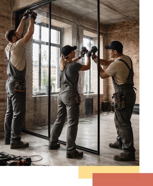 Стеклянные перегородки лофт — изготовление и монтаж в Удомле