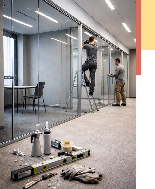 Стеклянные офисные перегородки в Удомле от 8831 руб. — монтаж и установка | ОТДЕЛОЧНИК-Дмл