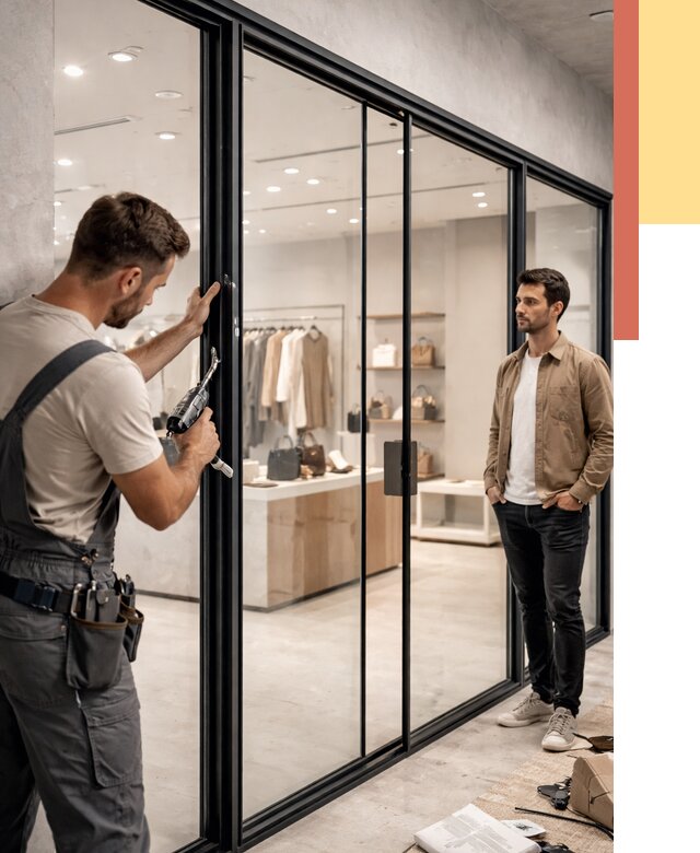 Стеклянные перегородки для магазинов в Удомле от 8519 руб. под ключ | ОТДЕЛОЧНИК-Дмл