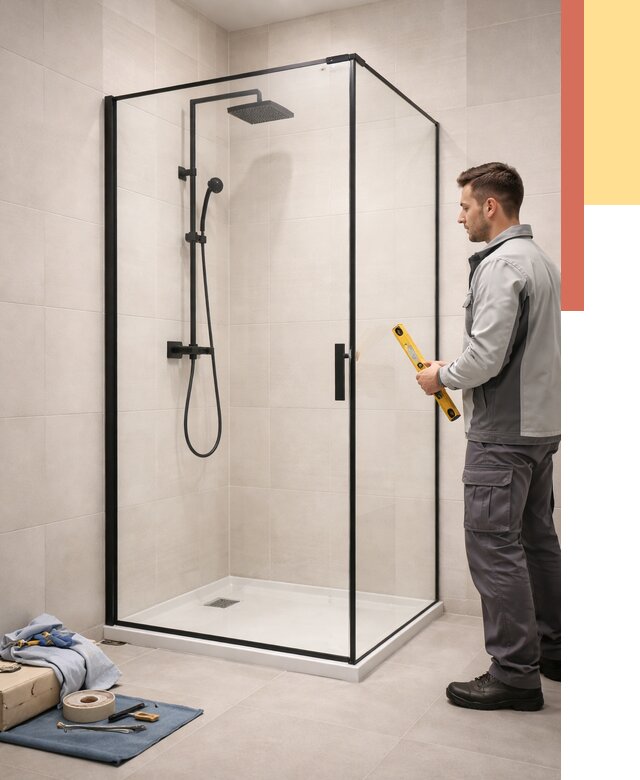 Стеклянные перегородки для душа в Удомле от 12986 руб. | Монтаж под ключ — ОТДЕЛОЧНИК-Дмл