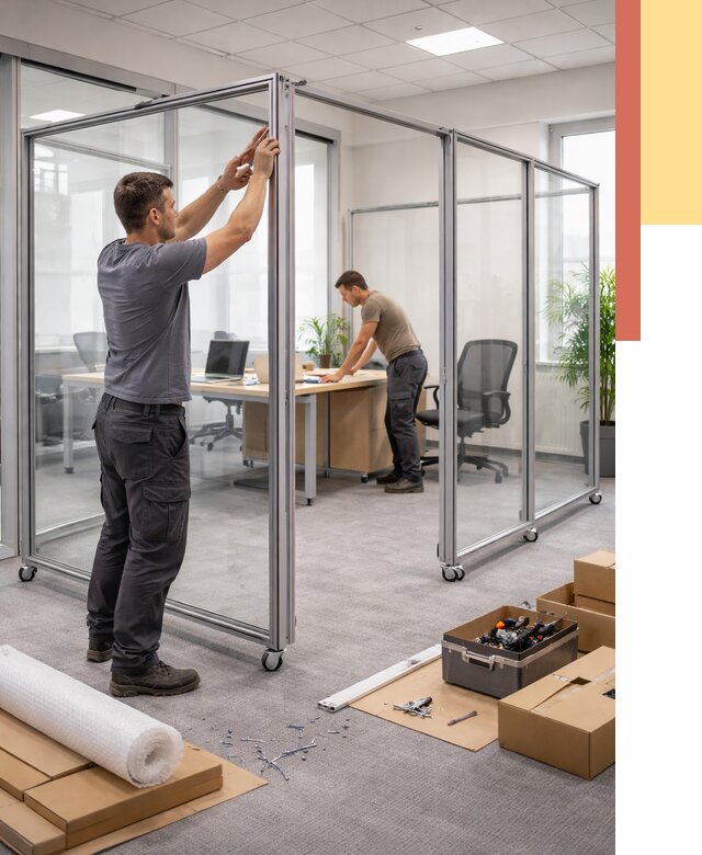 Мобильные офисные перегородки в Удомле от 12986 руб. — установка под ключ | ОТДЕЛОЧНИК-Дмл